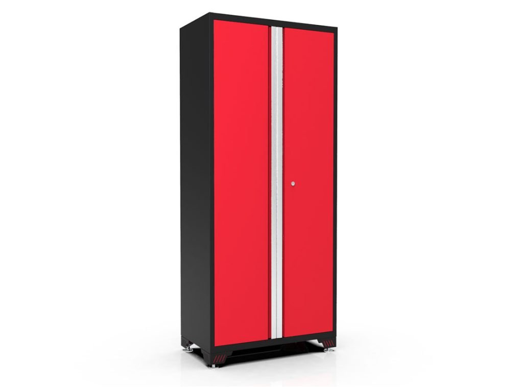 gabinete alto color rojo con negro mate